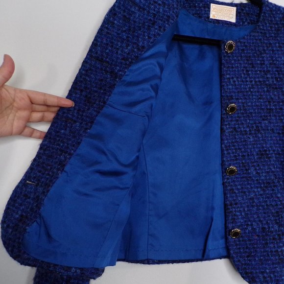 **Pendleton Blue Wool Tweed Blazer, Sz 12 - Picture 6 of 10